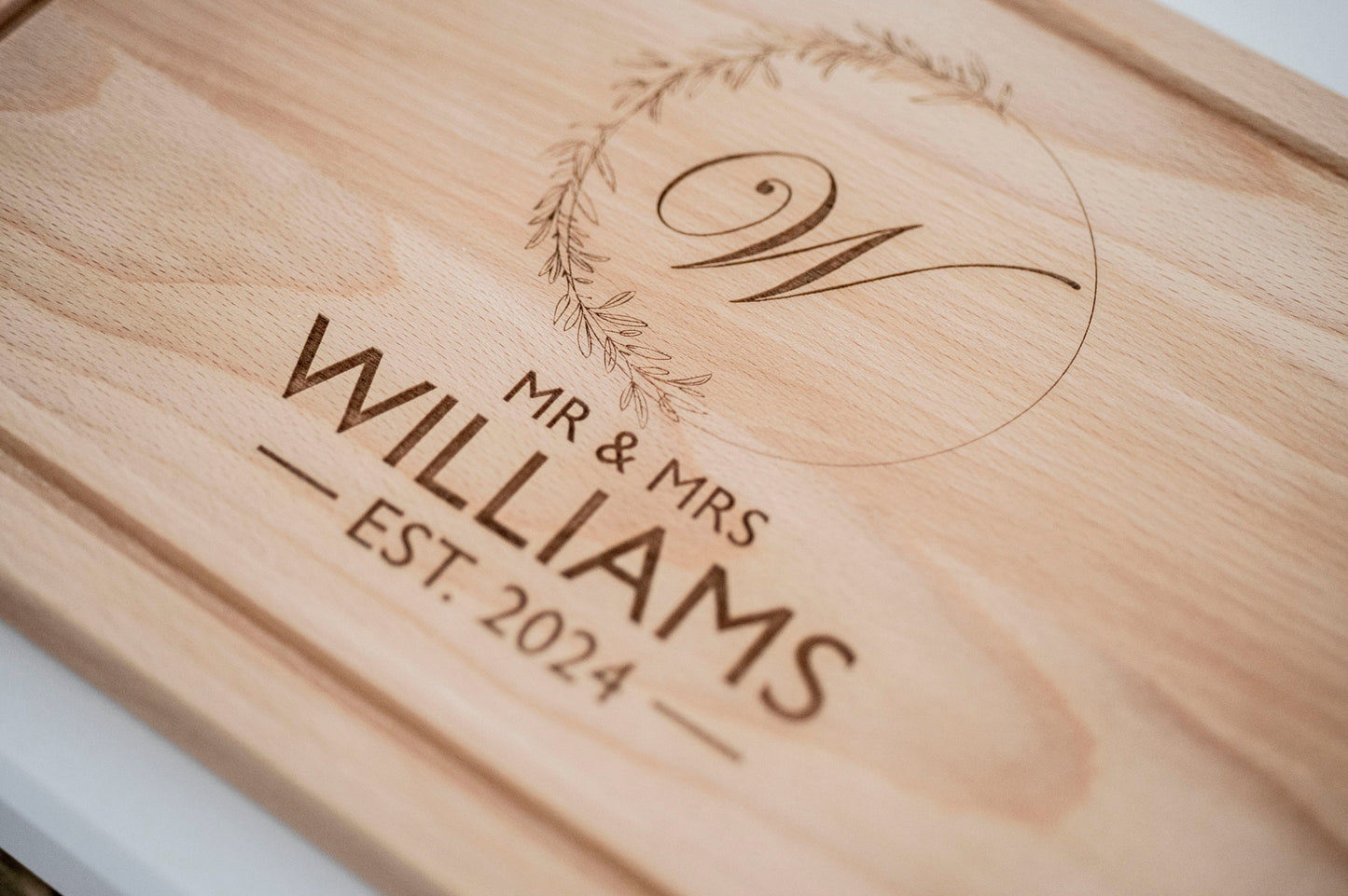 Personalised Initial Cutting Board, Wedding present