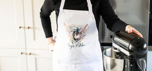 Personalised Floral Apron - baking gift for her