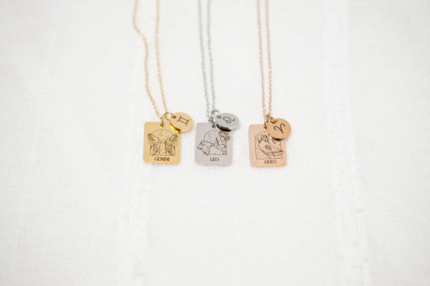 Zodiac Necklace: Stainless Steel Star Sign Astrology Jewelry