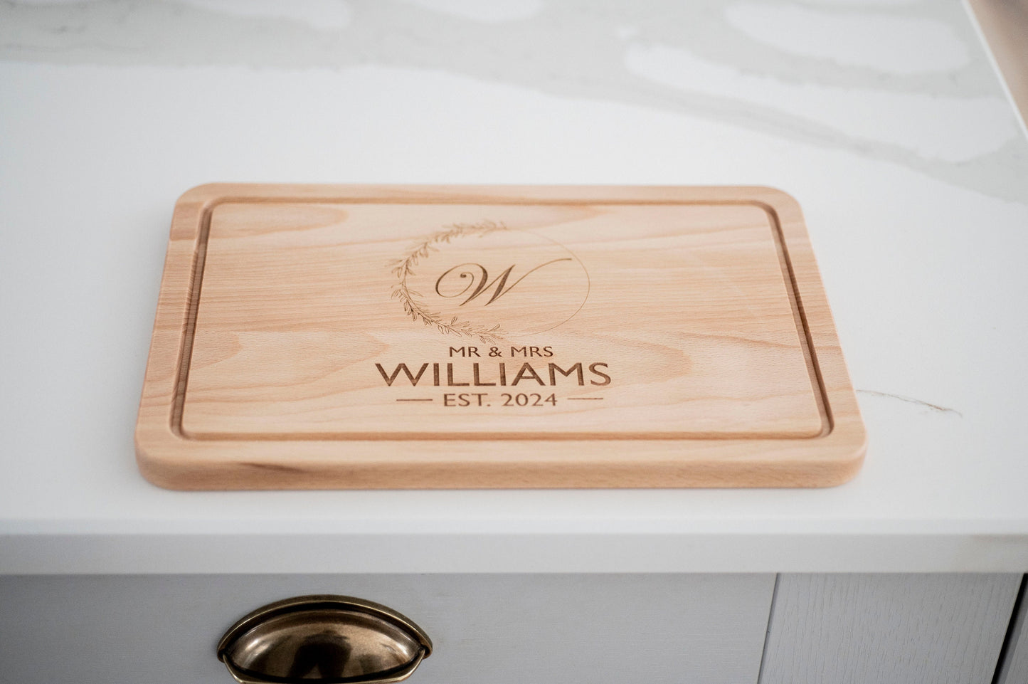 Personalised Initial Cutting Board, Wedding present