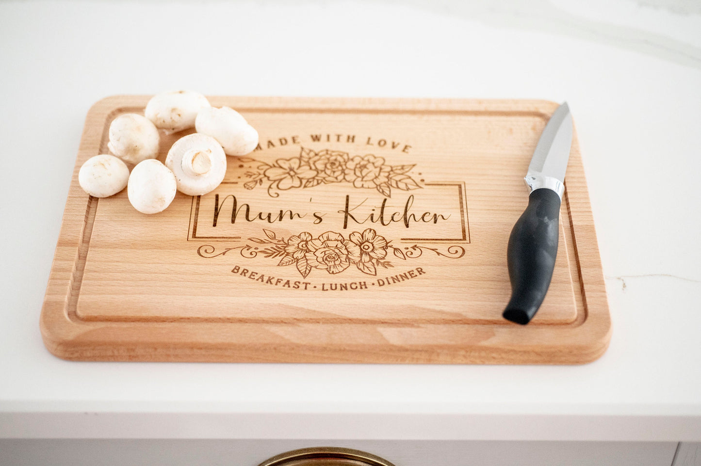Personalised 'Mum's Kitchen' wooden chopping board