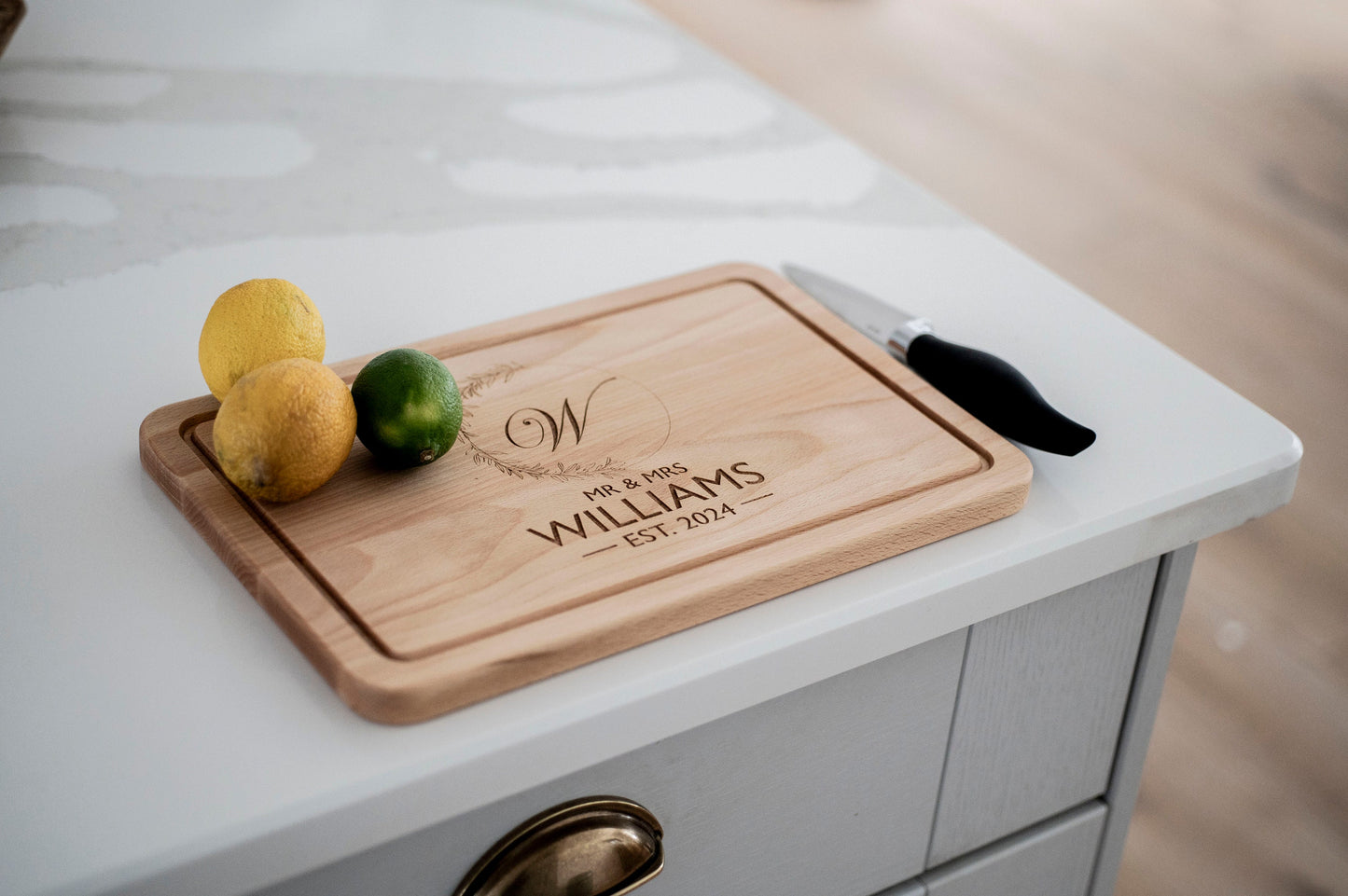 Personalised Initial Cutting Board, Wedding present