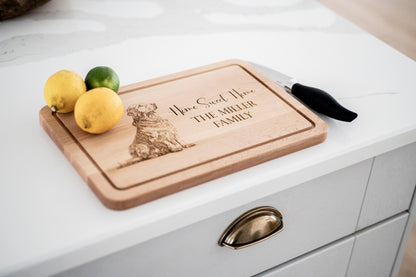 Personalized Golden Retriever Wooden Cutting Board