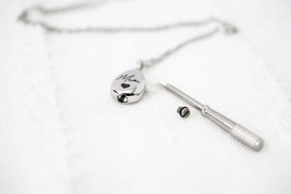 Personalized Urn Necklace: Engraved Memorial Ash Jewelry, Stainless Steel