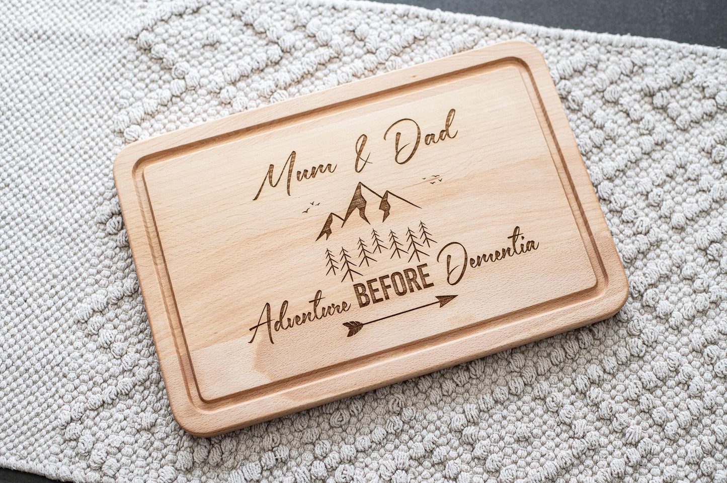 Adventure before Dementia cutting board, personalised campervan gift, camping gift, travel present.