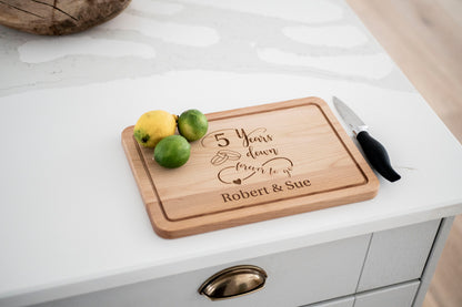 Personalized Anniversary Wooden Cutting Board
