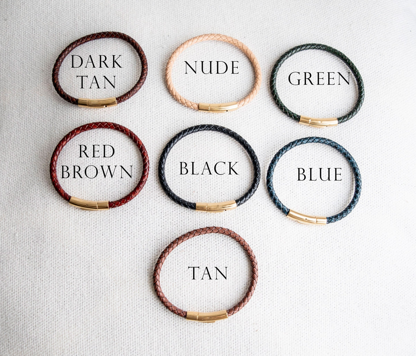 Gold Men's Hidden Message Bracelet, Leather bracelet