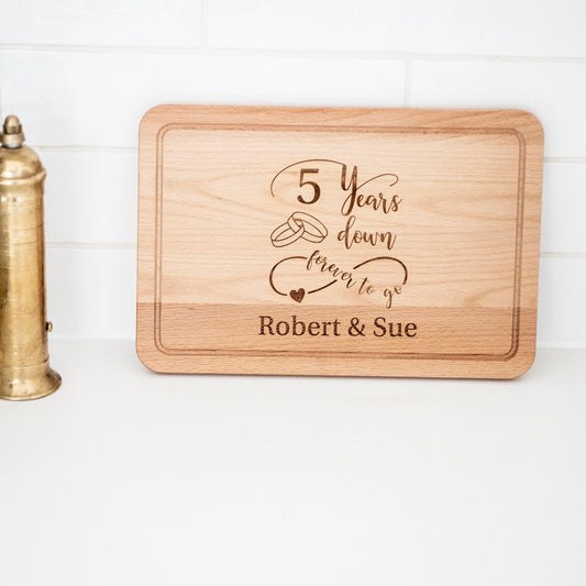 Personalized Anniversary Wooden Cutting Board