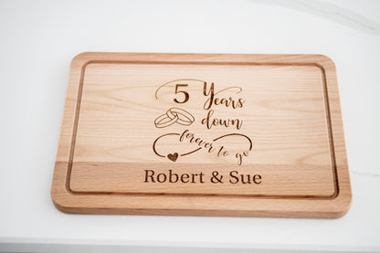 Personalized Anniversary Wooden Cutting Board