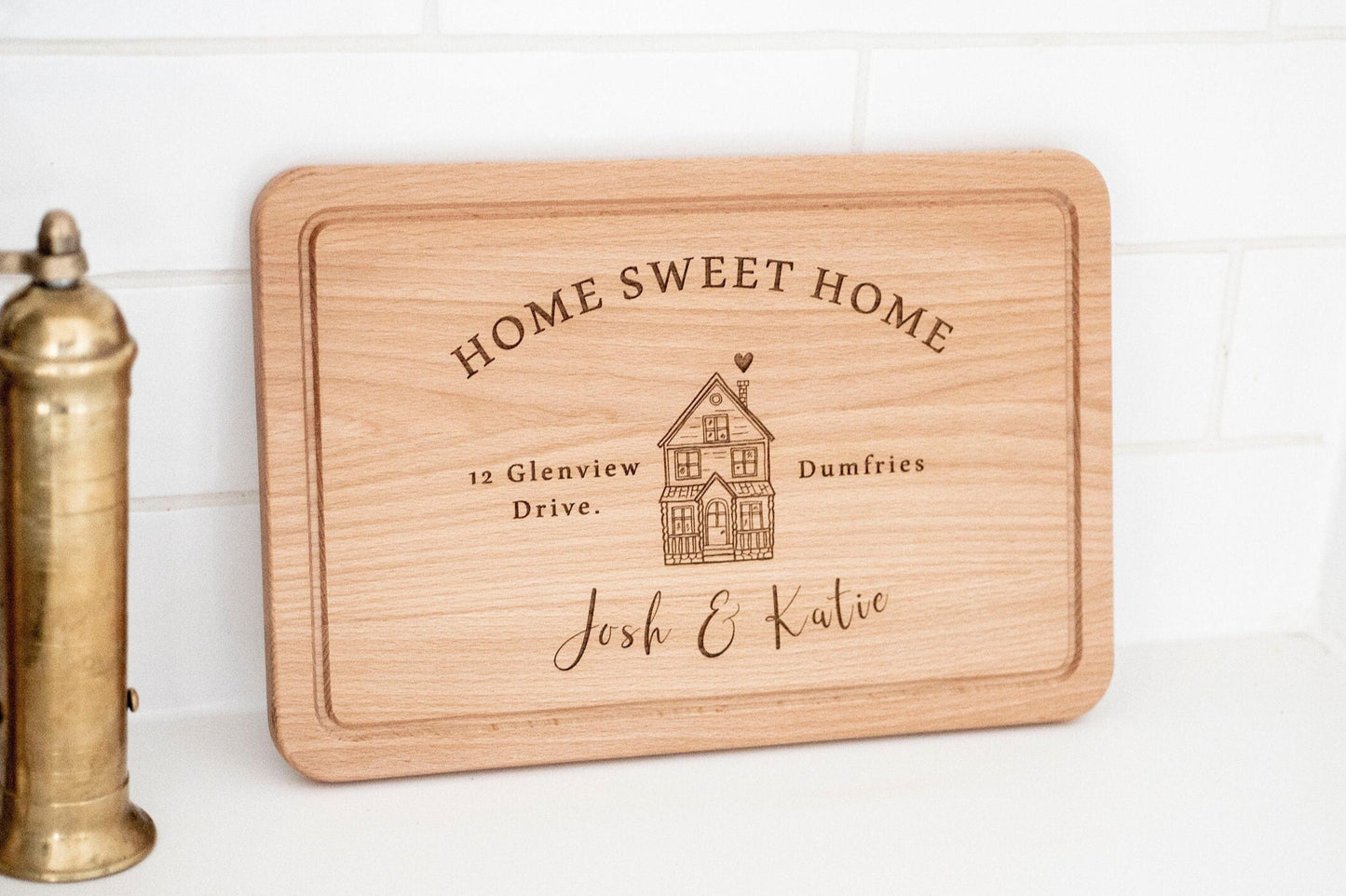 Personalized Home sweet home wooden Cutting board