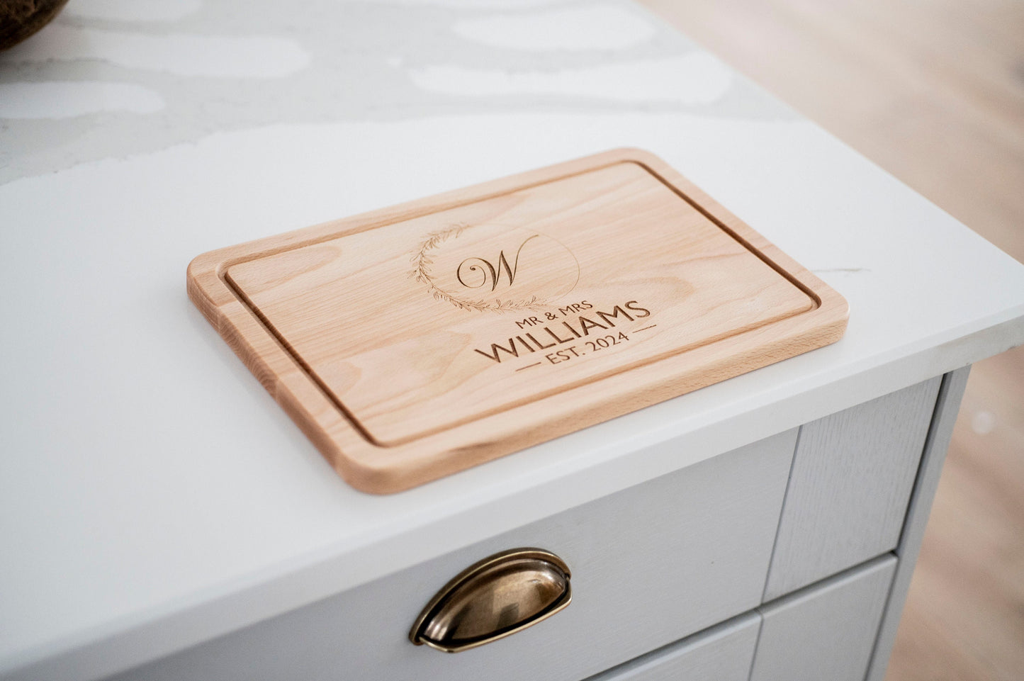 Personalised Initial Cutting Board, Wedding present