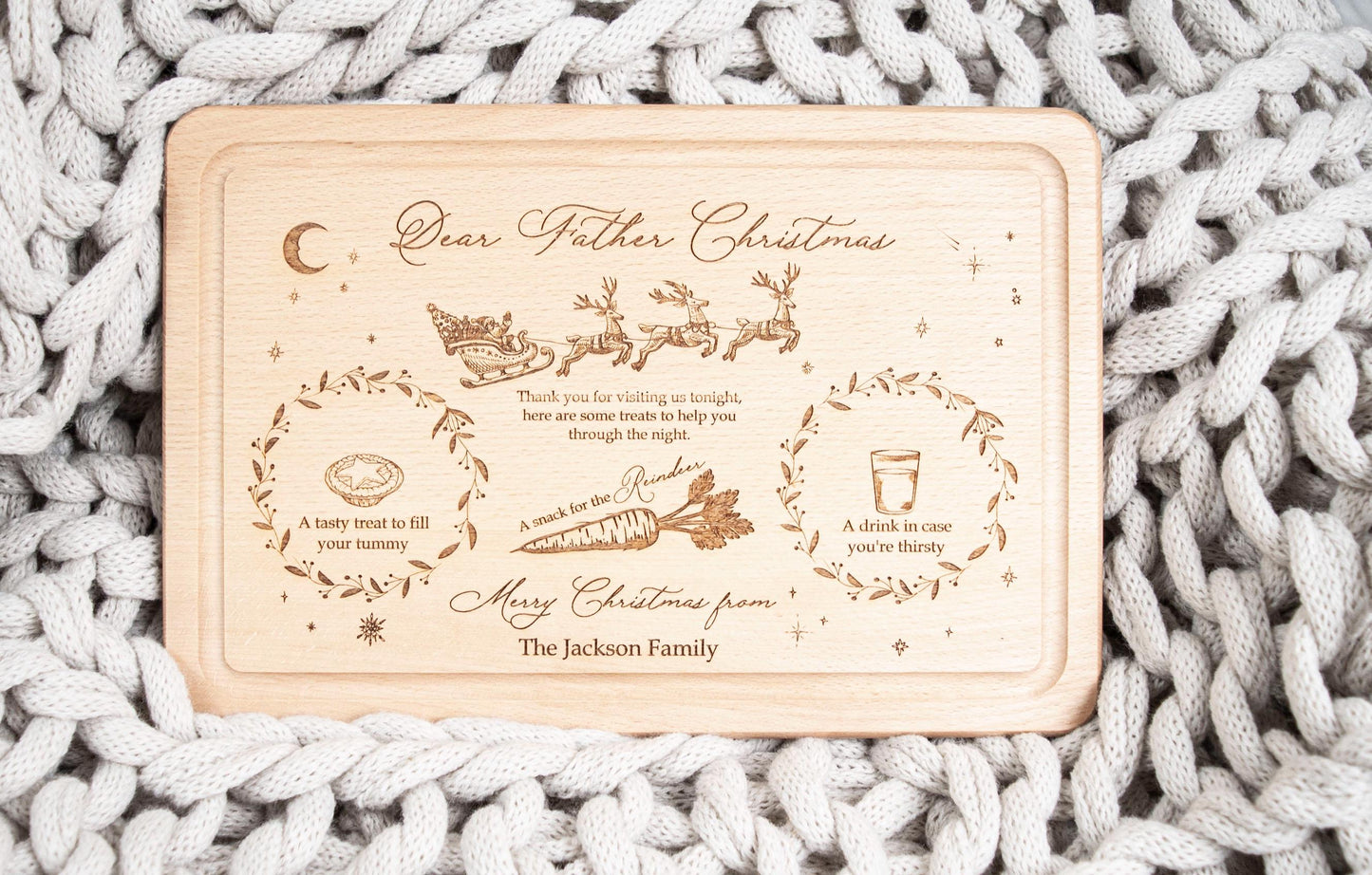 Snacks for Santa, Christmas Eve Treat Board for Santa or Father Christmas