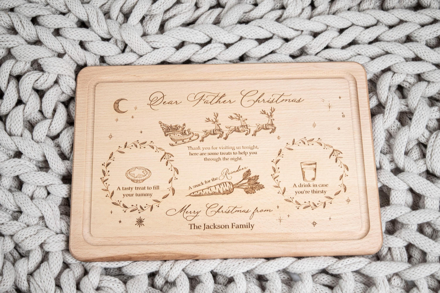 Snacks for Santa, Christmas Eve Treat Board for Santa or Father Christmas