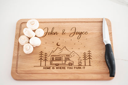 Personalized Campervan Wooden Cutting Board