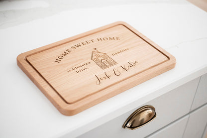 Personalized Home sweet home wooden Cutting board