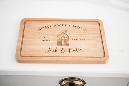 Personalized Home sweet home wooden Cutting board