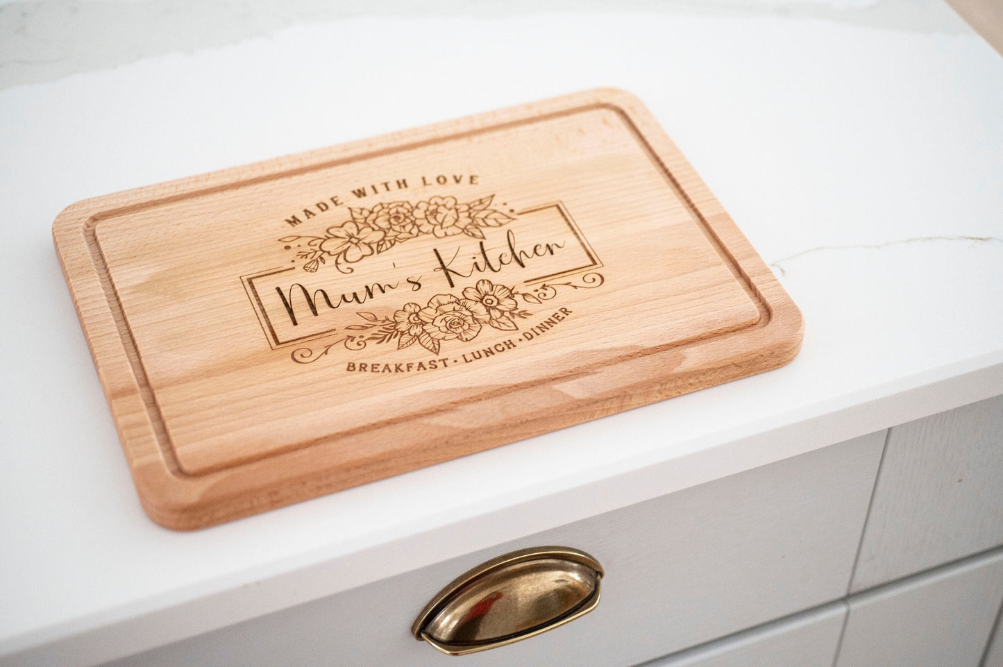 Personalised 'Mum's Kitchen' wooden chopping board