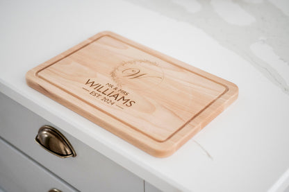 Personalised Initial Cutting Board, Wedding present