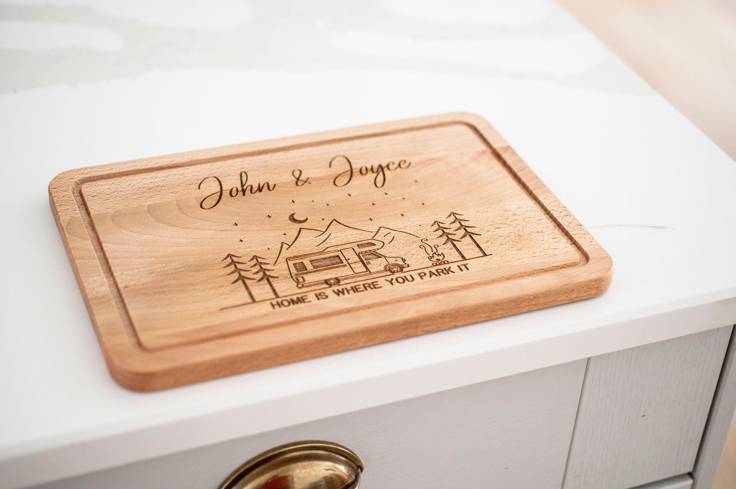 Personalized Campervan Wooden Cutting Board