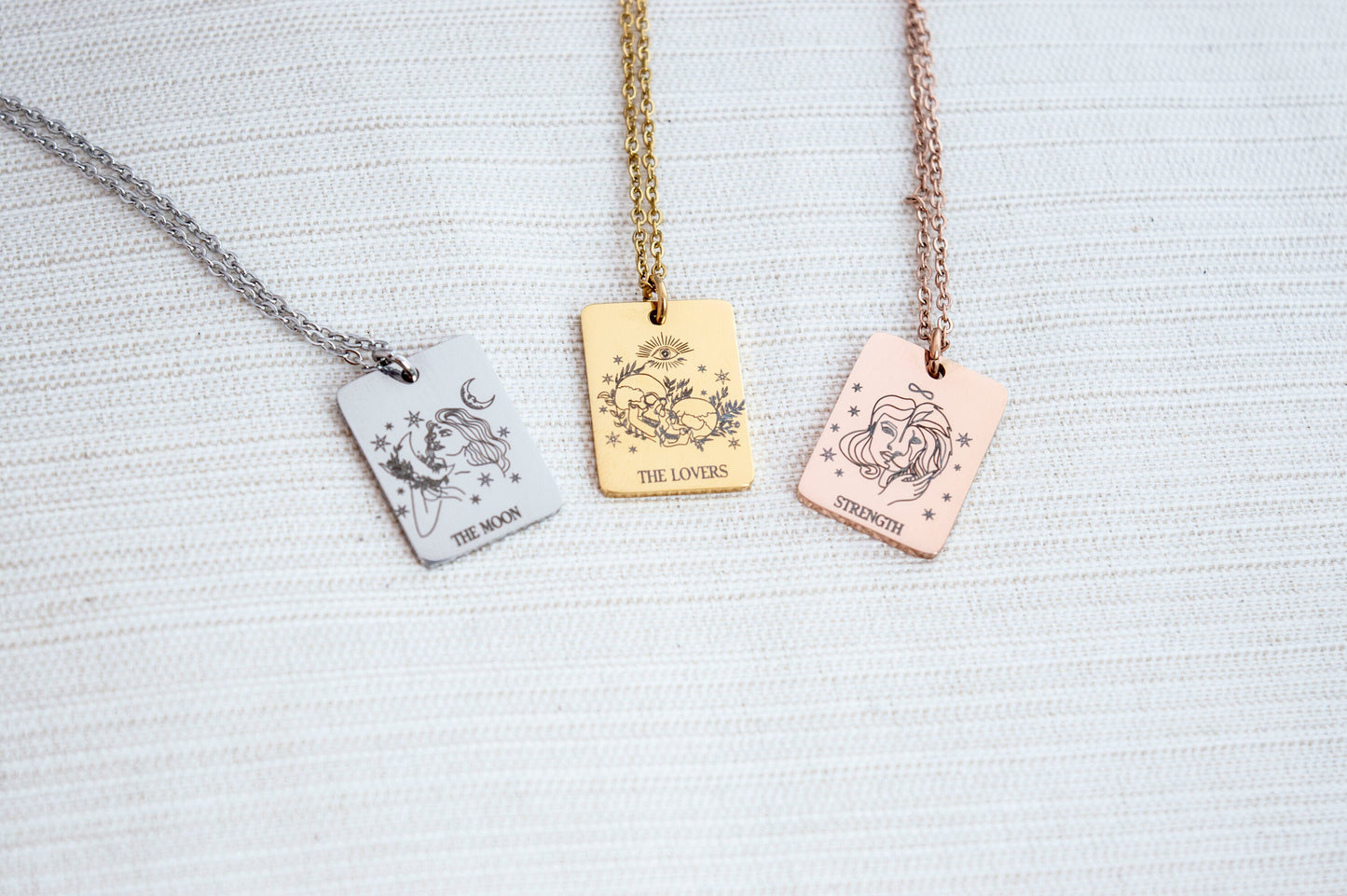 Tarot Card Necklace: Stainless Steel Mystic Jewelry, Celestial Gift