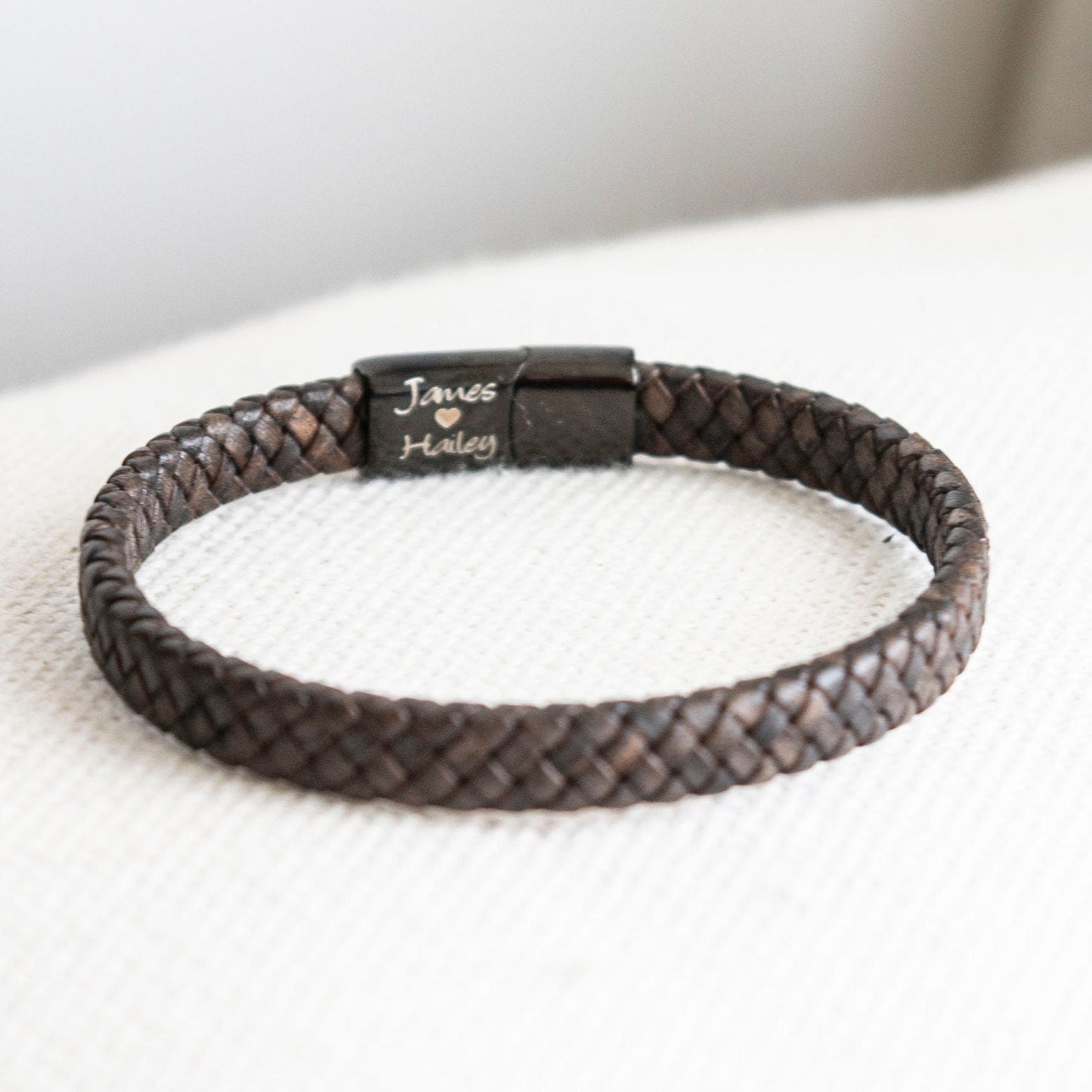 Personalised Men's leather bracelet