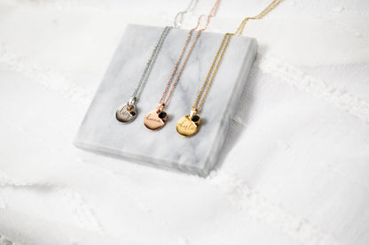 Personalized Birthstone Necklace: Engraved Stainless Steel Name Disc