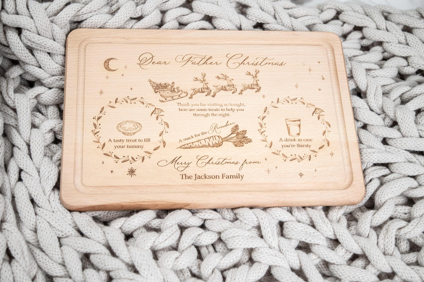 Snacks for Santa, Christmas Eve Treat Board for Santa or Father Christmas