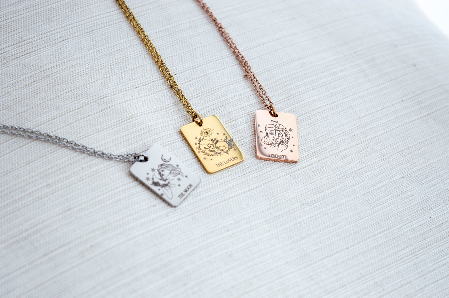 Tarot Card Necklace: Stainless Steel Mystic Jewelry, Celestial Gift