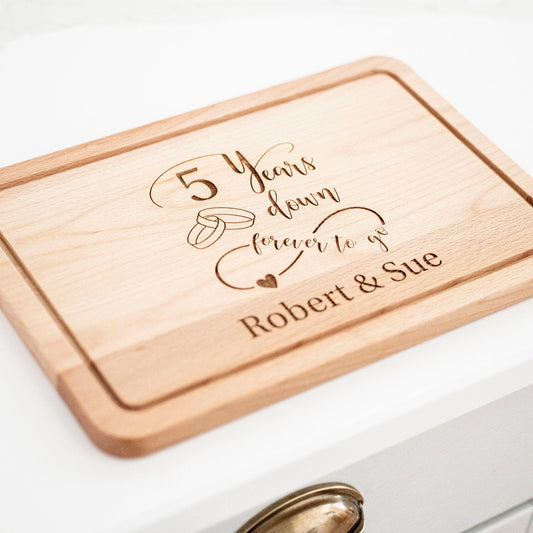 Personalized Anniversary Wooden Cutting Board