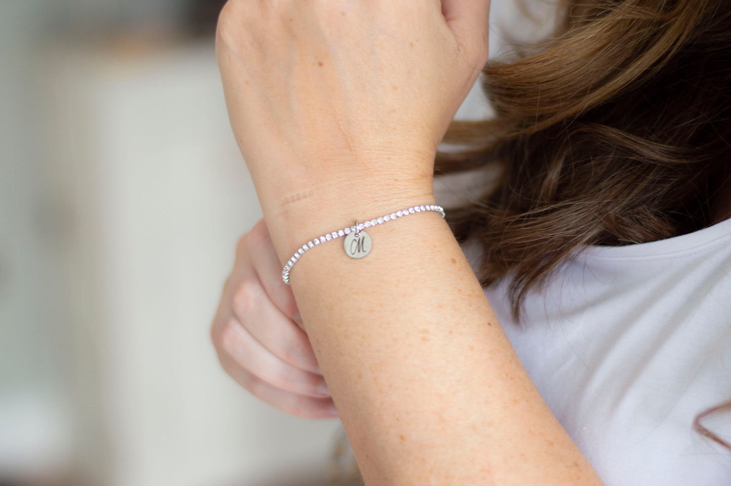 Personalized Initial Tennis Bracelet