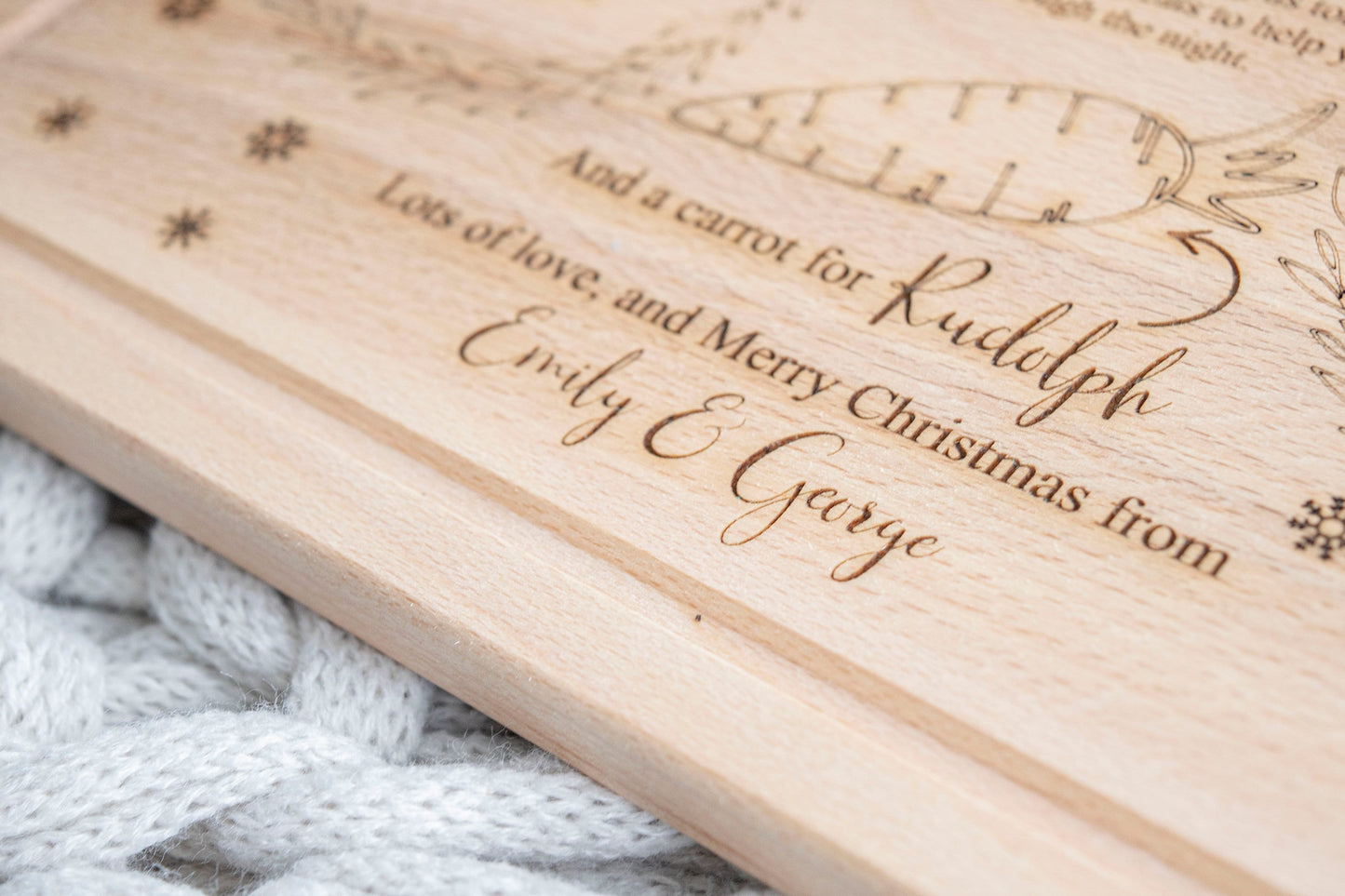 Snacks for Santa, Christmas Eve Treat Board for Santa, Father Christmas, Personalised Laser engraved