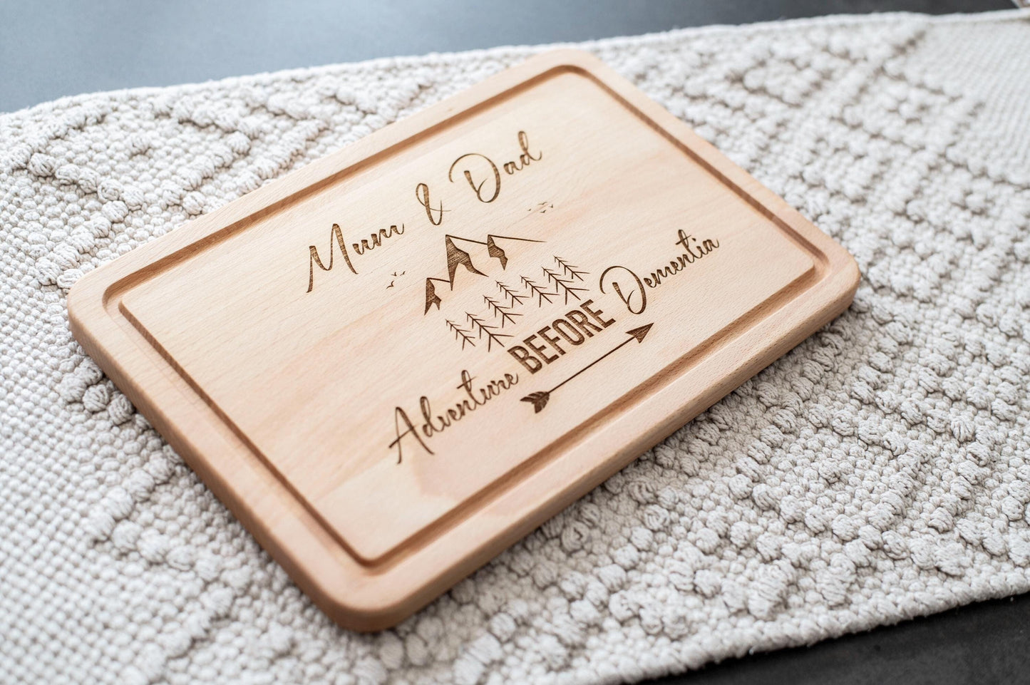 Adventure before Dementia cutting board, personalised campervan gift, camping gift, travel present.