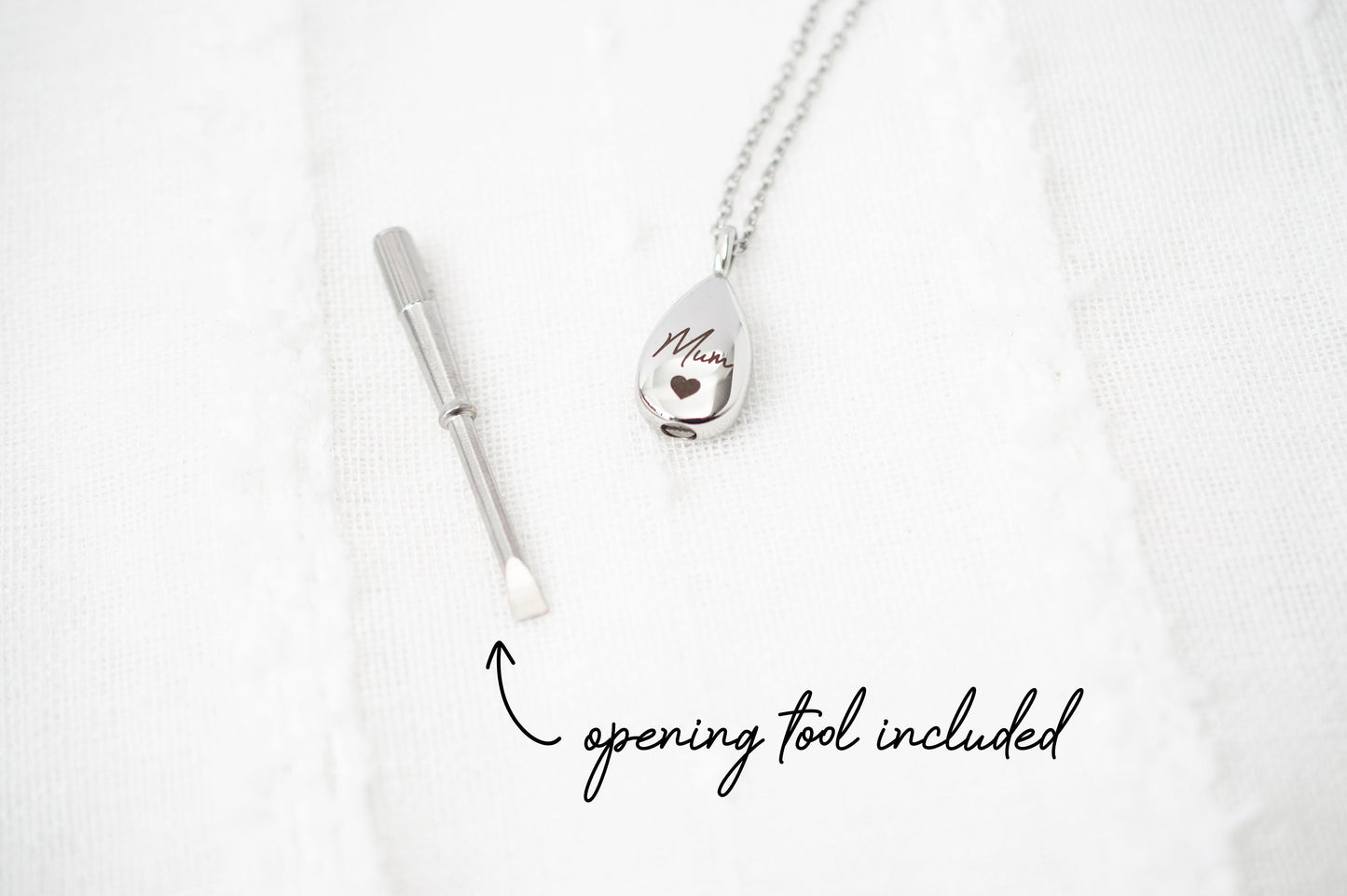 Personalized Urn Necklace: Engraved Memorial Ash Jewelry, Stainless Steel