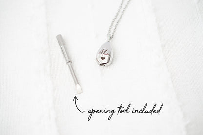 Personalized Urn Necklace: Engraved Memorial Ash Jewelry, Stainless Steel