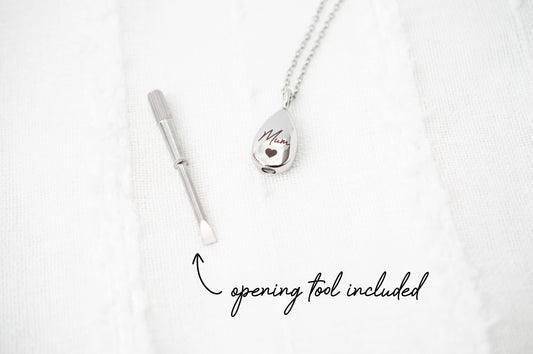 Personalized Urn Necklace: Engraved Memorial Ash Jewelry, Stainless Steel