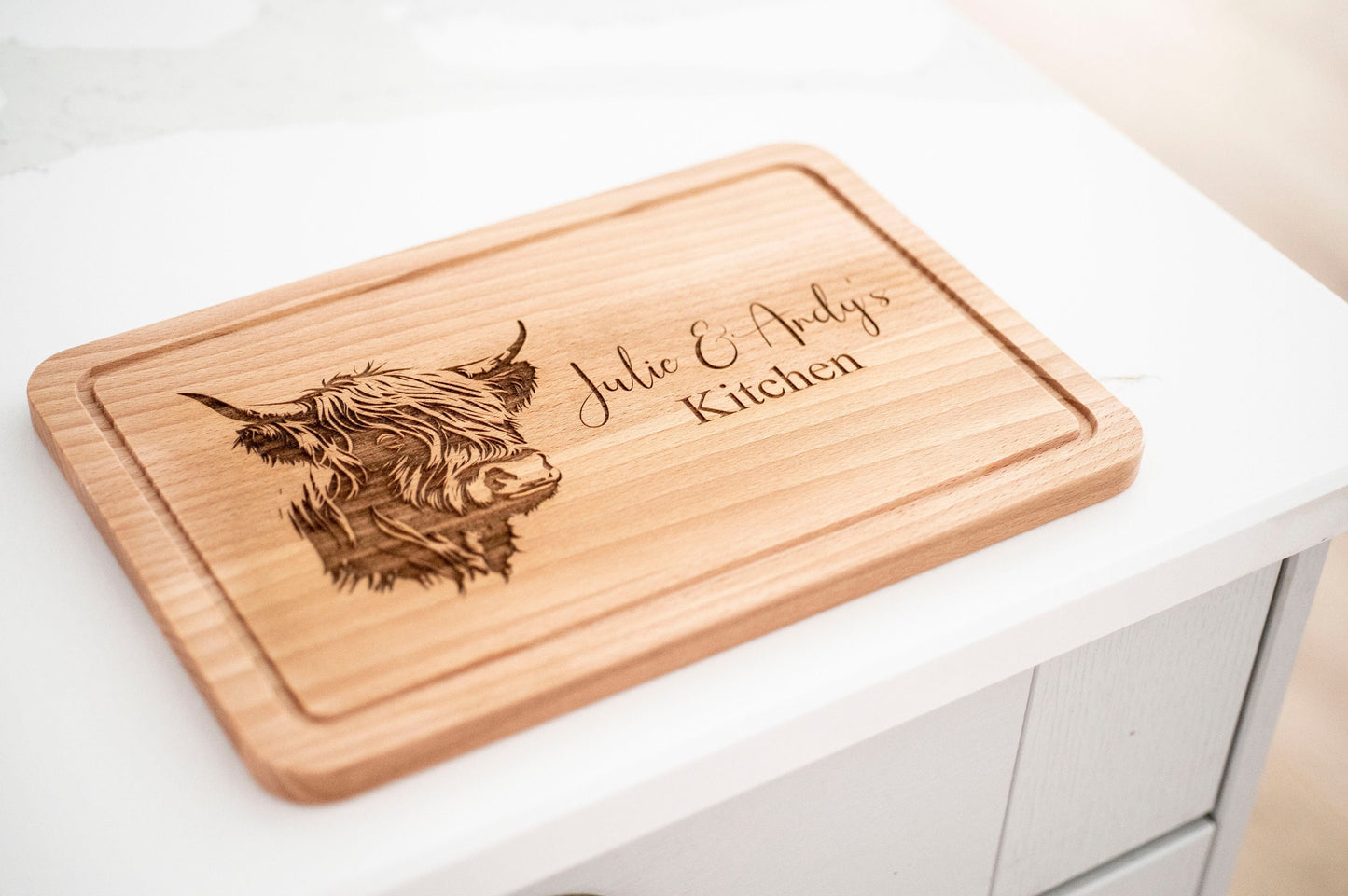 Personalised Highland Cow Cutting Board