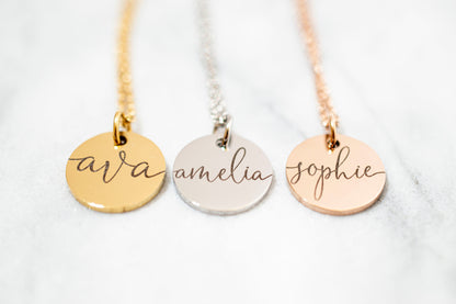 Engraved Name Necklace: Stainless Steel Personalized Jewelry
