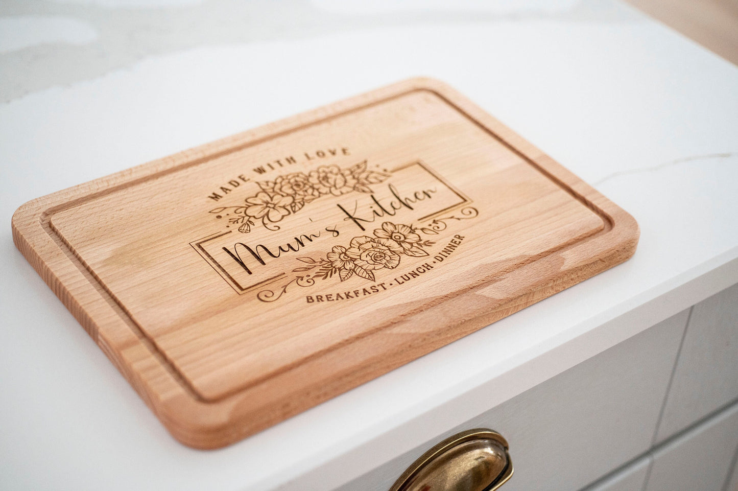 Personalised 'Mum's Kitchen' wooden chopping board