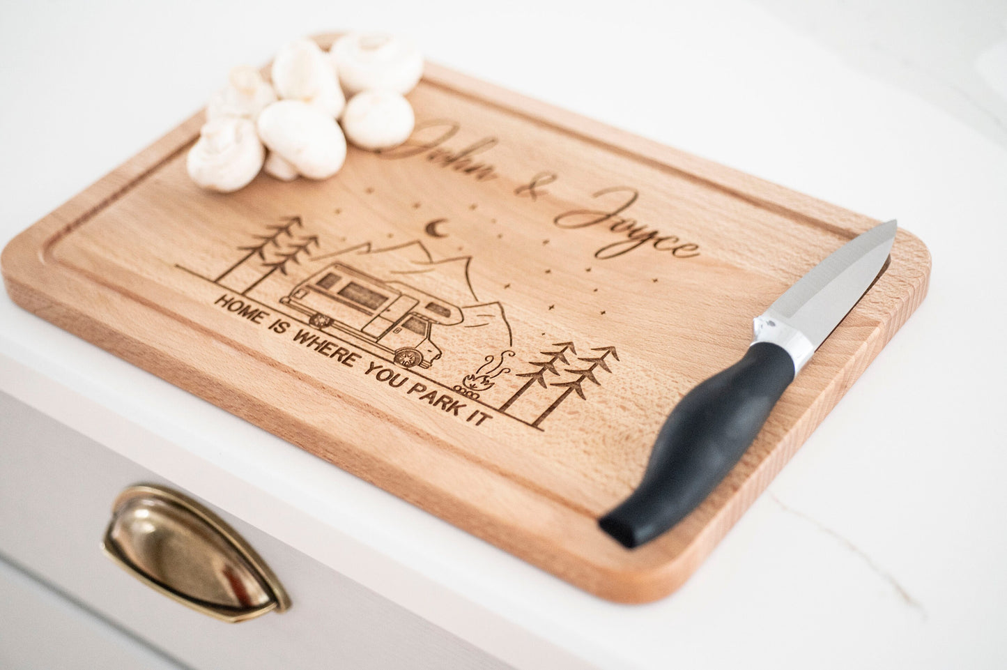 Personalized Campervan Wooden Cutting Board