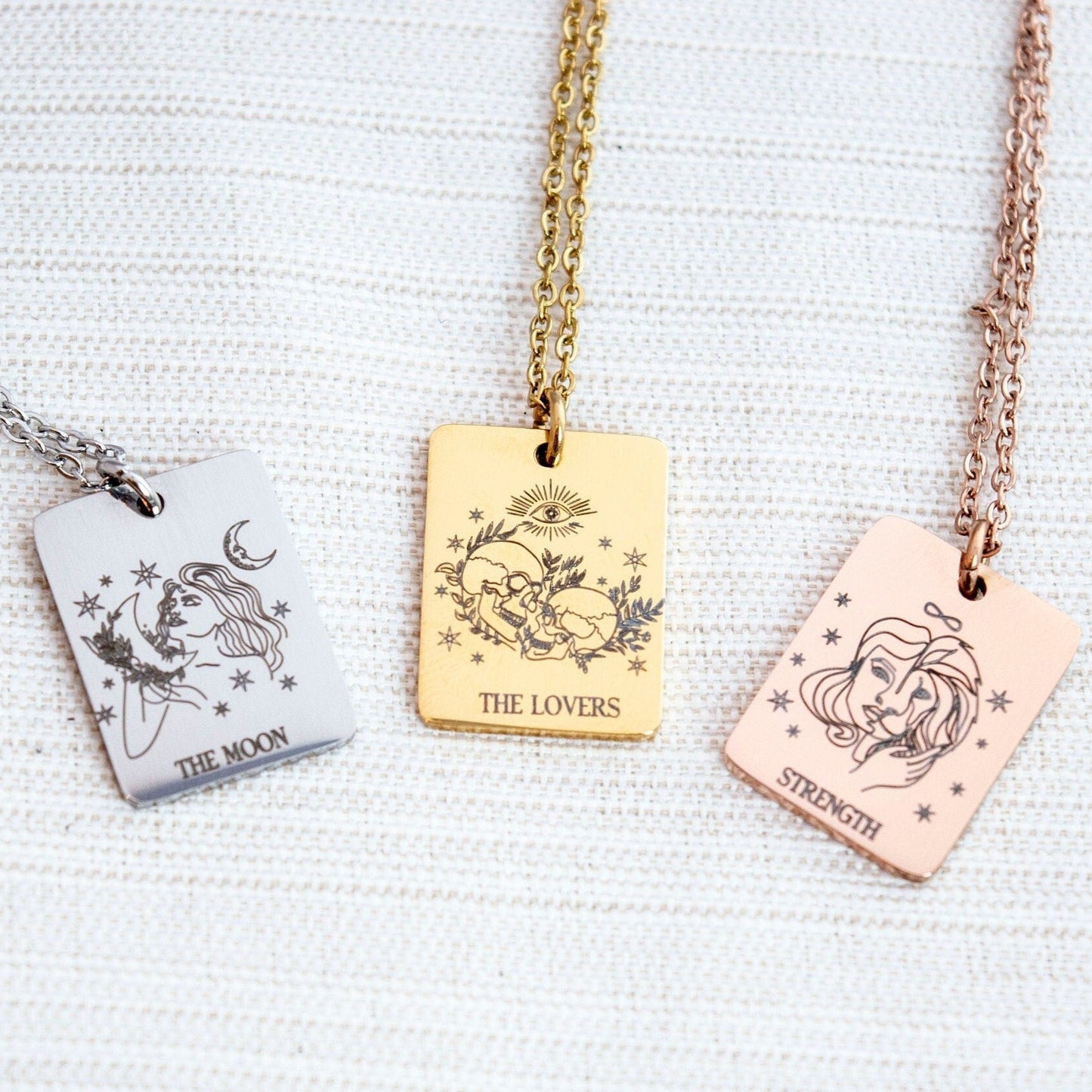 Tarot Card Necklace: Stainless Steel Mystic Jewelry, Celestial Gift