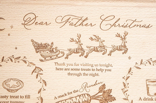 Snacks for Santa, Christmas Eve Treat Board for Santa or Father Christmas