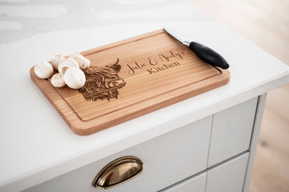Personalised Highland Cow Cutting Board