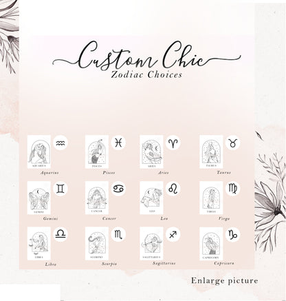 Zodiac Necklace: Stainless Steel Star Sign Astrology Jewelry