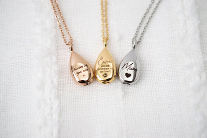 Personalized Urn Necklace: Engraved Memorial Ash Jewelry, Stainless Steel