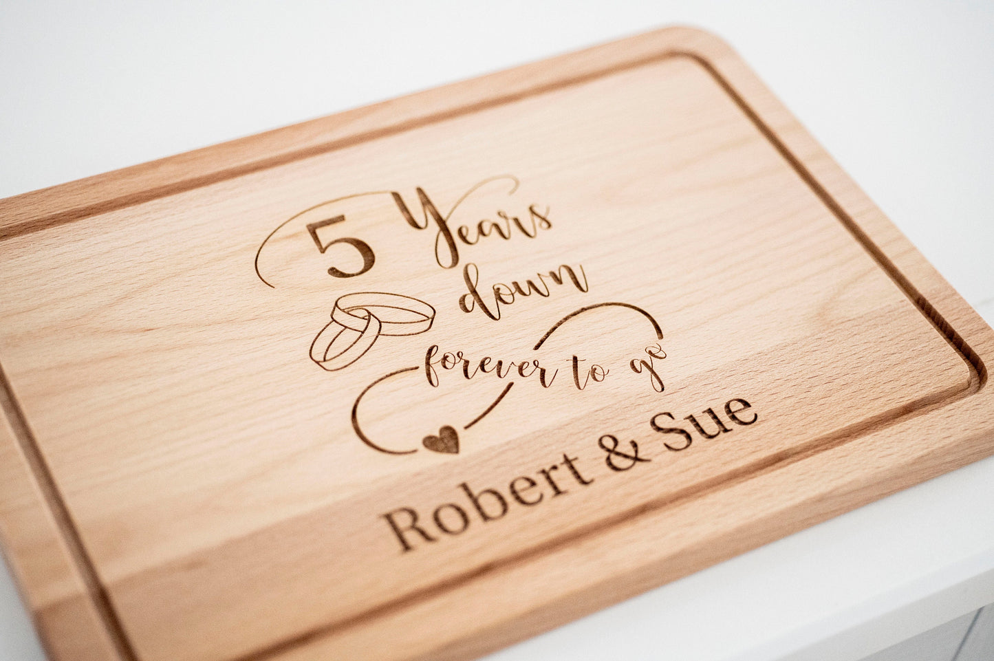 Personalized Anniversary Wooden Cutting Board