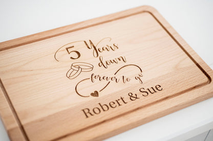 Personalized Anniversary Wooden Cutting Board