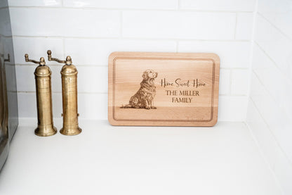 Personalized Golden Retriever Wooden Cutting Board