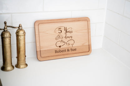 Personalized Anniversary Wooden Cutting Board