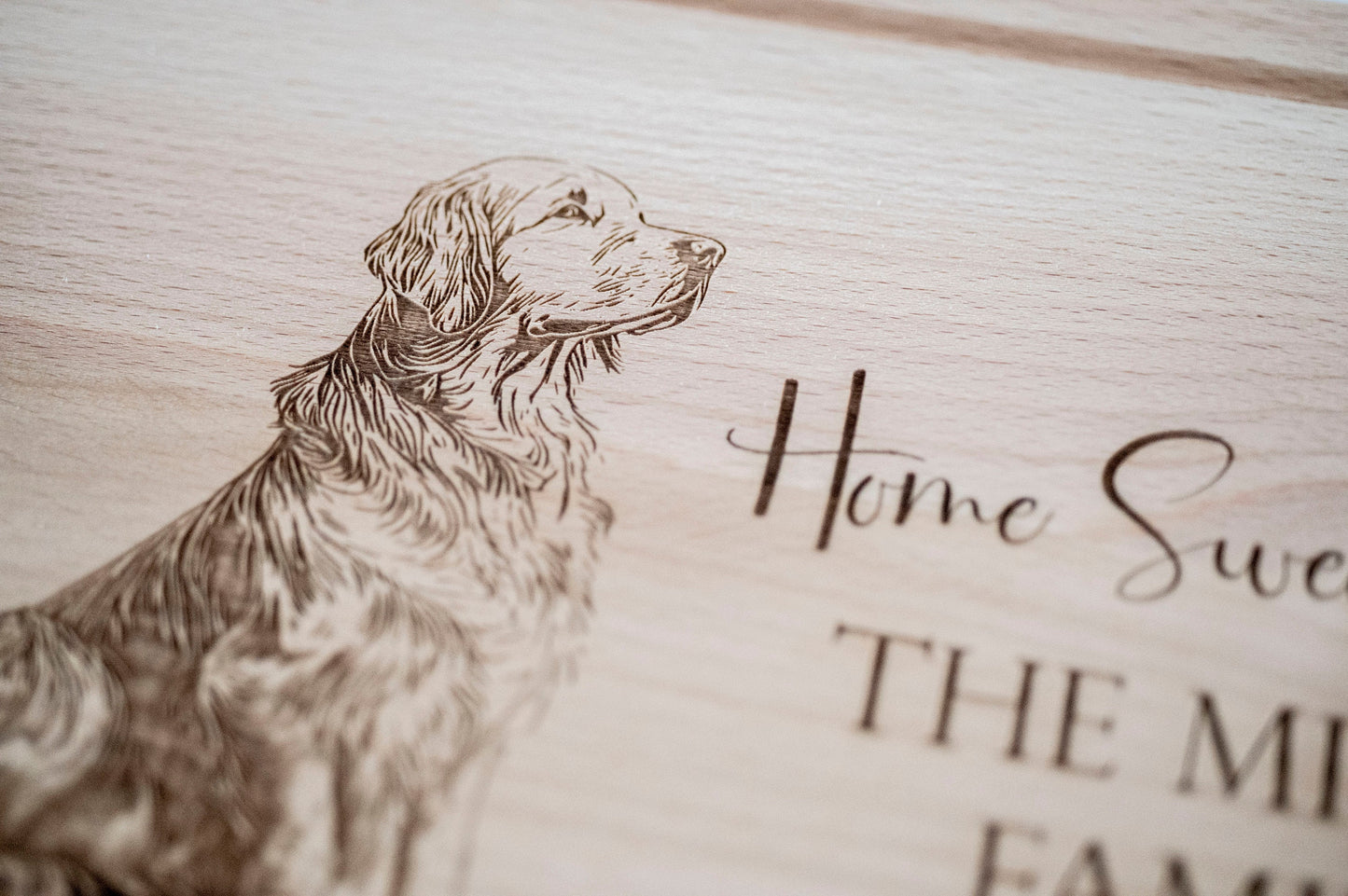 Personalized Golden Retriever Wooden Cutting Board