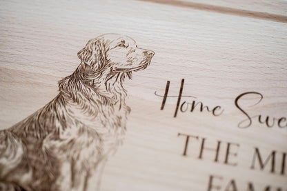 Personalized Golden Retriever Wooden Cutting Board